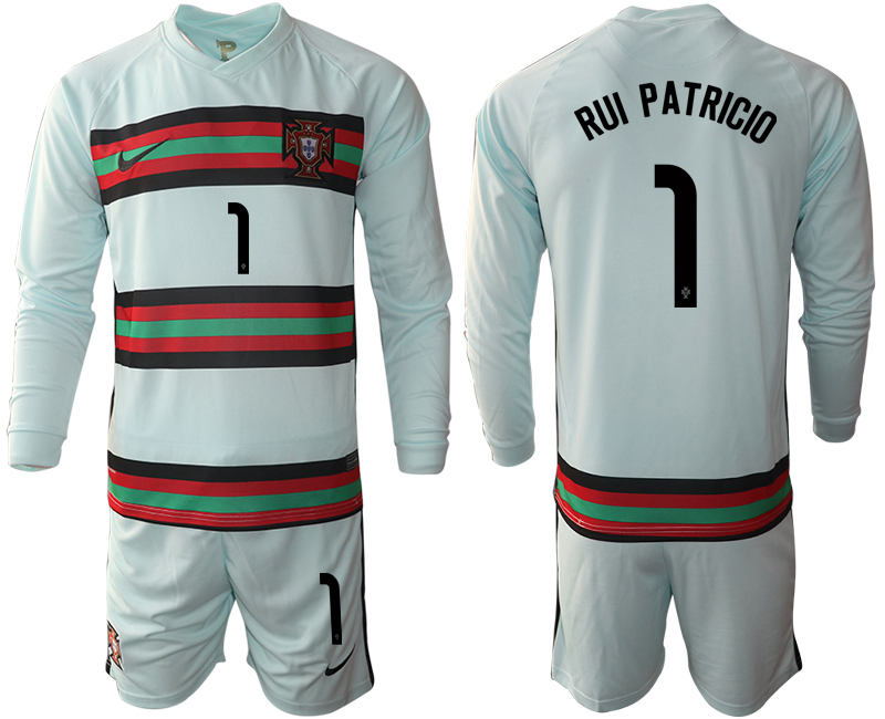 Men 2021 European Cup Portugal away Long sleeve #1 soccer jerseys->portugal jersey->Soccer Country Jersey
